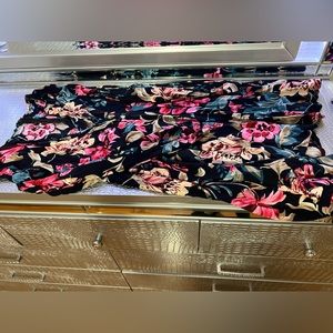 Black dress with colorful flowers